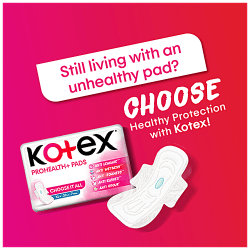 Buy Kotex ProHealth+ Sanitary Pads Ultra Thin, XL+, No Leakage, No
