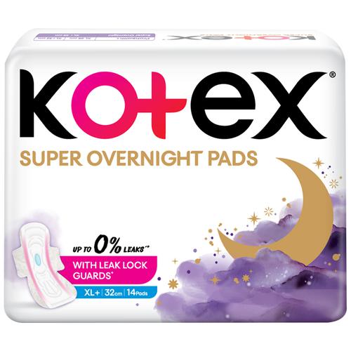 Buy Kotex Super Overnight Sanitary Pads With Leak Lock Guards, 100