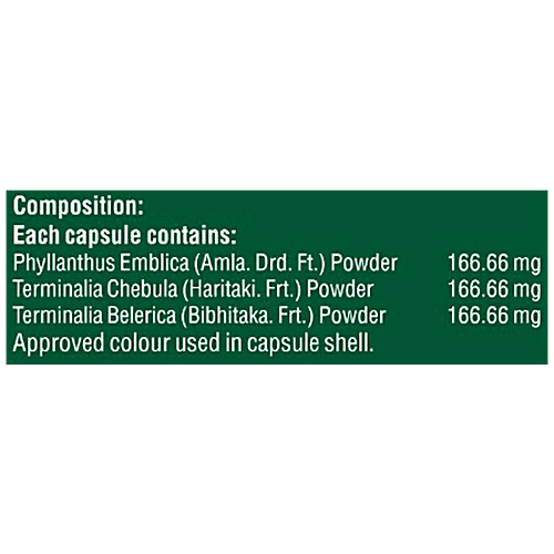 ZEELAB Triphala Gut Health Capsule - Improves Digestion, Regulates Metabolism, 100 pcs  