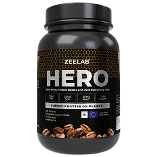 ZEELAB HERO Whey Protein Isolate - For Muscle Building, Cafe Mocha, 909 g