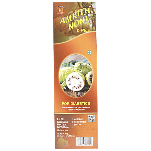 Buy Amrith Noni D+ For Diabetics Immunomodulator, Promotes Strength