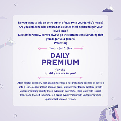 India Gate Daily Premium Basmati Rice, 5 kg  Naturally Aged, Long & Slender Grains