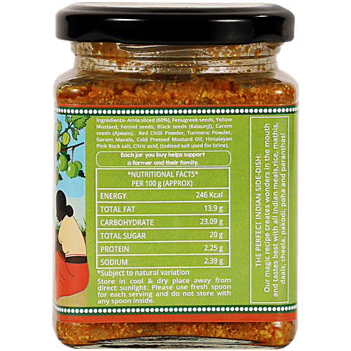 The Little Farm Co Grandma's Amla Pickle - Rich In Vitamin C, Authentic Taste & Flavour, 250 g  