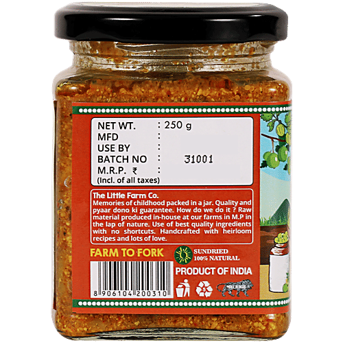 The Little Farm Co Grandma's Amla Pickle - Rich In Vitamin C, Authentic Taste & Flavour, 250 g  