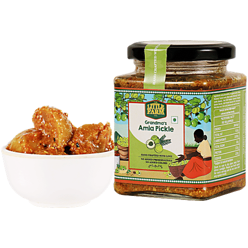 The Little Farm Co Grandma's Amla Pickle - Rich In Vitamin C, Authentic Taste & Flavour, 250 g  