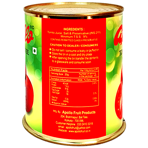 Apollo Tomato Puree - Adds Flavour & Taste, 800 g  