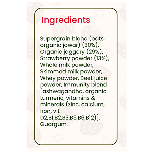 Timios High Protein Berry Full Hearty Milk Mix - No Sugar, With Oats, Organic Jowar, Strawberry Powder, 250 g Box 