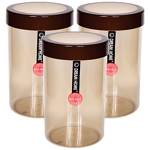 Buy Dream Home Kitchen Storage Containers Plastic, DLX , Brown, Plain