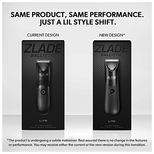 Zlade Ballistic Lite Manscaping Full-Body Trimmer - Waterproof & Silent, AAA Batteries Required, 1 pc