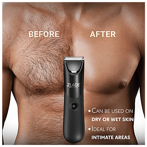 Zlade Ballistic Lite Manscaping Full-Body Trimmer - Waterproof & Silent, AAA Batteries Required, 1 pc