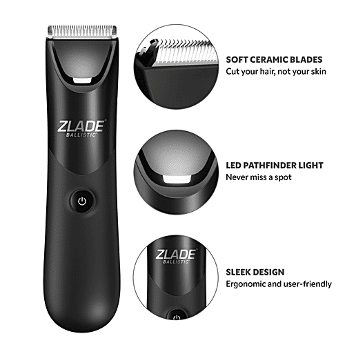 Zlade Ballistic Lite Manscaping Full-Body Trimmer - Waterproof & Silent, AAA Batteries Required, 1 pc