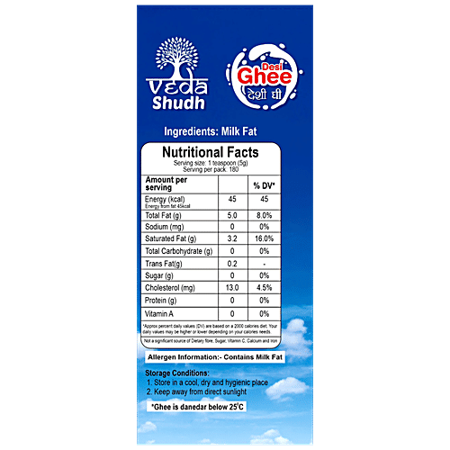 Veda Shudh Desi Ghee - Pure, Rich In Vitamins, Boosts Immunity, 1 L  