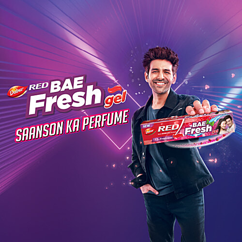 Dabur Red Bae Fresh Gel Oral Care Toothpaste - Activ Germ Kill Formula, 12 Hour Freshness, 300 g (150 g x 2 N) 