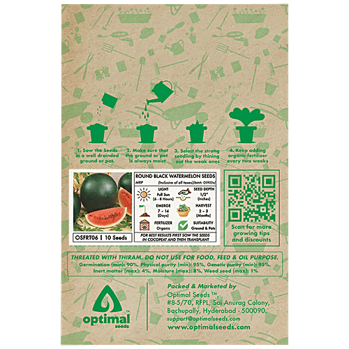 Buy Optimal Seeds Round Black Watermelon Fruit Seeds Online at Best