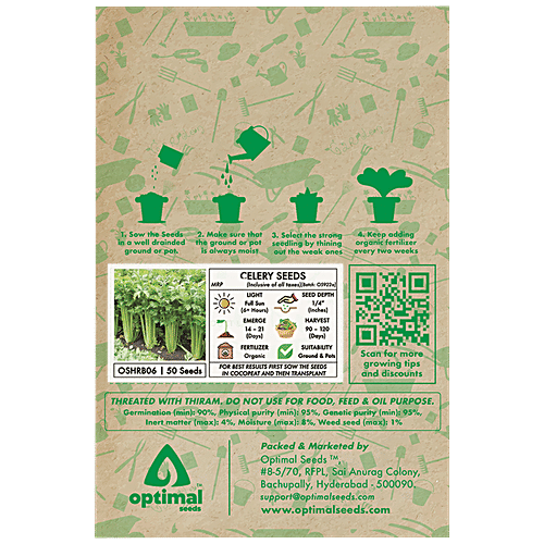 Optimal Seeds Celery Herb Seeds, 50 pcs