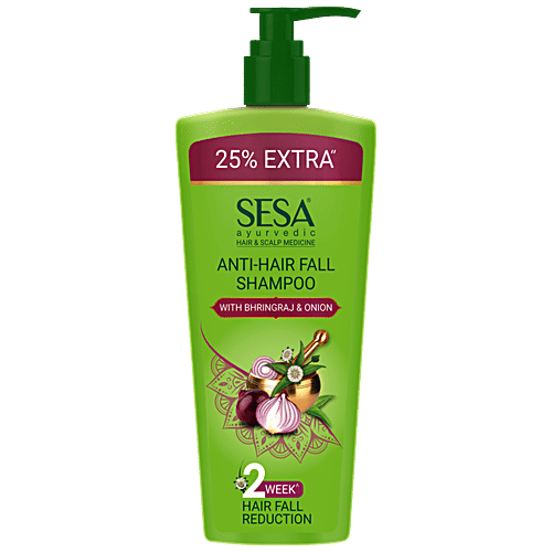 Sesa Ayurvedic Anti-Hair Fall Onion Shampoo - Bhringraj, Onion & 6 Ayurvedic Herbs, Control Hair Fall In 2 Weeks, 500 ml Bottle 