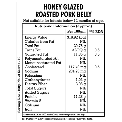 MeisterWurst Honey Glazed Roast Pork Belly, 500 g  