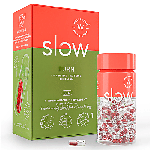 Buy Wellbeing Nutrition Slow Burn Metabolism Helps Burn Fat, Energy, LCarnitine caffeine