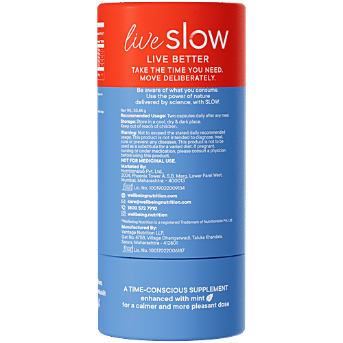 Wellbeing Nutrition Slow Triple Strength Omega 3 Capsules - Fish Oil With Curcumin Extract For Joint, Heart & Brain Health, 60 pcs  