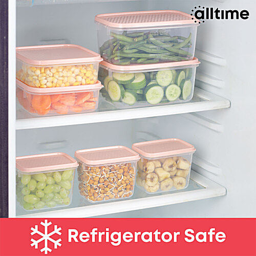 All Time Plastic Polka Containers With Lid - Pink, Multipurpose, Air-Tight, Food Grade, 250 ml (Set of 6) 