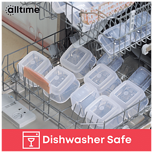 All Time Plastic Polka Containers With Lid - Pink, Multipurpose, Air-Tight, Food Grade, 250 ml (Set of 6) 