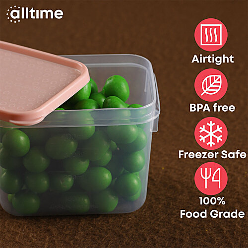 All Time Plastic Polka Containers With Lid - Pink, Multipurpose, Air-Tight, Food Grade, 400 ml (Set of 6) 