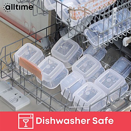 All Time Plastic Polka Containers With Lid - Pink, Multipurpose, Air-Tight, Food Grade, 400 ml (Set of 6) 