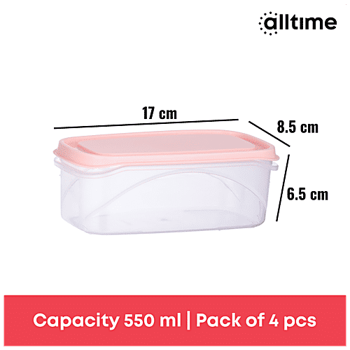 Buy All Time Plastic Frostee Containers With Lid Pink, Food Grade