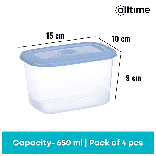 Buy All Time Plastic Food Saver Containers With Lid Blue, Food Grade