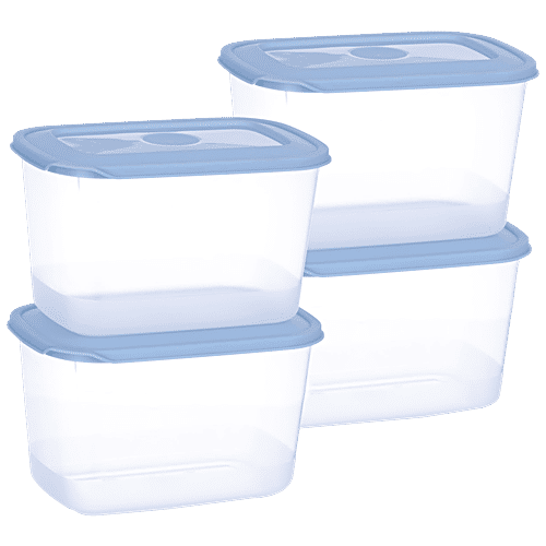 Buy All Time Plastic Food Saver Containers With Lid Blue, Food Grade
