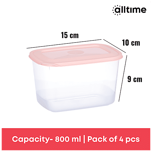 Buy All Time Plastic Food Saver Containers With Lid Pink, Food Grade