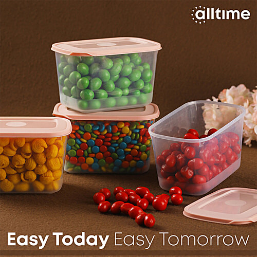 Buy All Time Plastic Food Saver Containers With Lid Pink, Food Grade