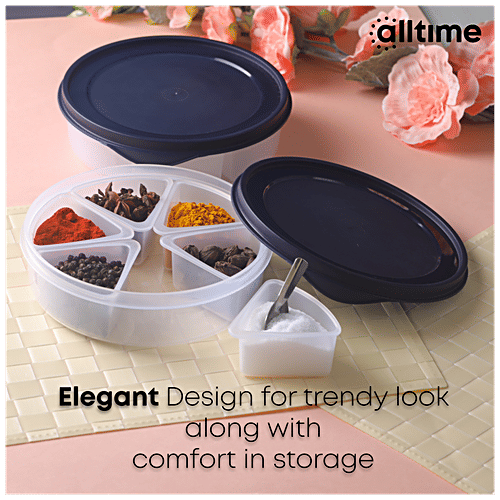 Buy All Time Plastic Masala Dabba With Lid Assorted Colour Online at
