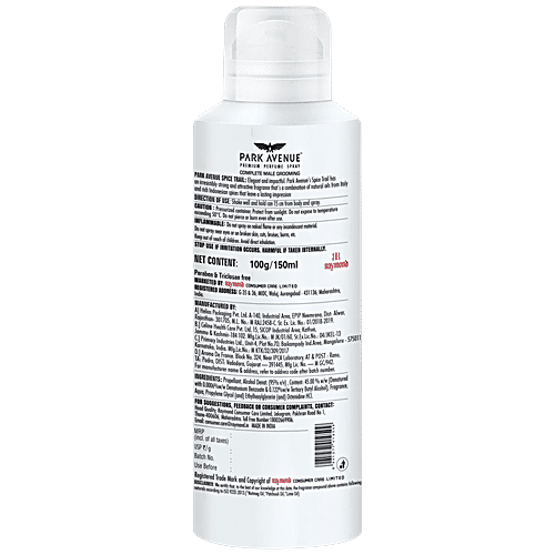 Park Avenue Deodorant - Naturel Collection, Spice Trail, For Men, Longlasting Fragrance, 150 ml  