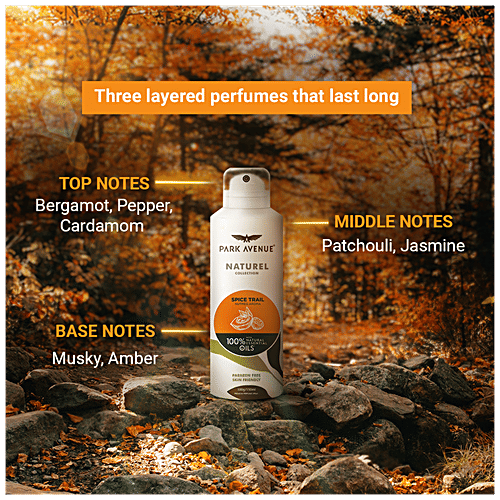Park Avenue Deodorant - Naturel Collection, Spice Trail, For Men, Longlasting Fragrance, 150 ml  