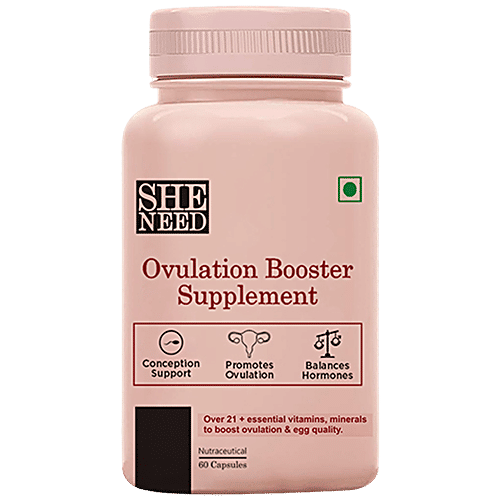 SheNeed Ovulation Booster Supplement Capsules - Vitamin B9, improves Egg Quality For Pregnancy, 60 pcs  