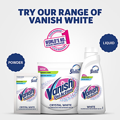 Vanish Oxi Action Crystal White Fabric Whitener, 100 g Chlorine Bleach Free Powder Detergent Add On
