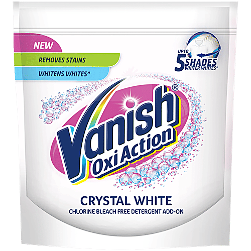 Vanish Oxi Action Crystal White Fabric Whitener, 100 g Chlorine Bleach Free Powder Detergent Add On