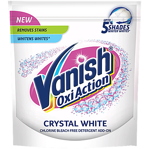 Vanish Oxi Action Crystal White Fabric Whitener, 400 g  Chlorine Bleach Free Powder Detergent Add On