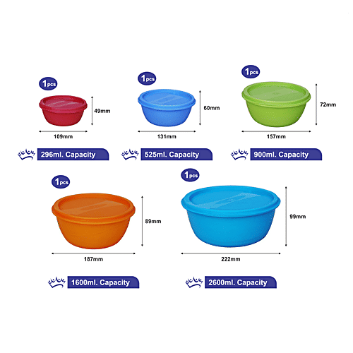 Buy Princeware Storage Containers Plastic, Assorted Colours, Store