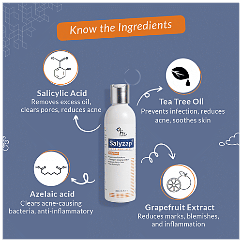 Fixderma Salyzap Body Wash - Reduces Acne, Unclogs Pores, For All Skin Types, 200 ml  