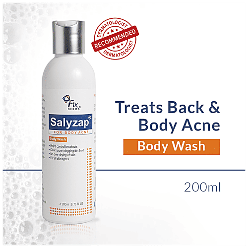 Fixderma Salyzap Body Wash - Reduces Acne, Unclogs Pores, For All Skin Types, 200 ml  