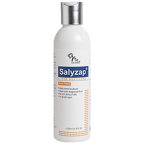 Fixderma Salyzap Body Wash - Reduces Acne, Unclogs Pores, For All Skin Types, 200 ml  