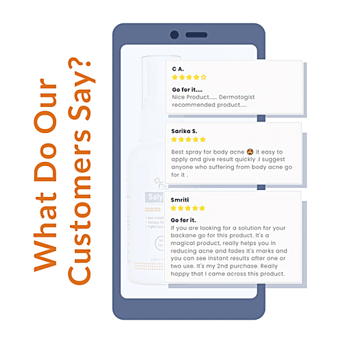 Fixderma Salyzap Body Acne Spray - Non-Irritating, Unclogs Pores, Fights Acne, Paraben Free, 50 ml