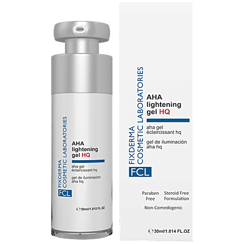 Fixderma Cosmetic Laboratories AHA Lightening Gel HQ - Treats Uneven Skin Tones, Paraben Free, 30 ml  