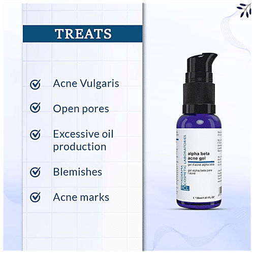 Fixderma Cosmetic Laboratories Alpha-Beta Acne Gel - Unclogs Pores, Treats Acne, Blackheads & Blemishes, 30 ml  
