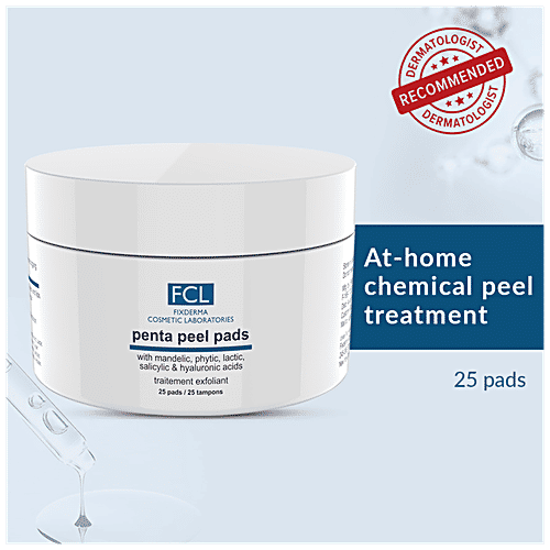 Fixderma Cosmetic Laboratories Penta Peel Pads - Removes Dead Cells, Treats Uneven Skin Tones, 25 pcs  