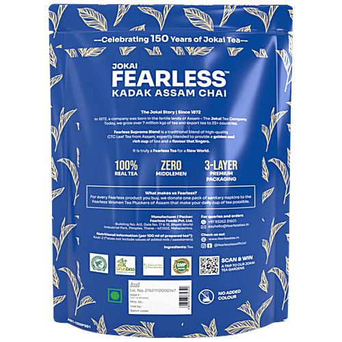 JOKAI  Fearless Kadak Assam Tea - Supreme Blend, Fresh, No Added Colours, 1 kg Pouch 