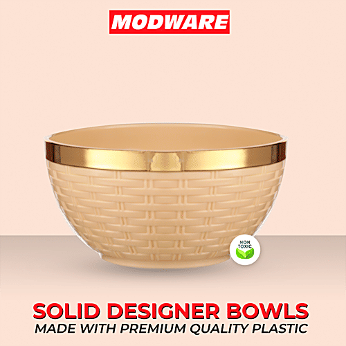 Buy Modware Plastic Round Plate & Bowl Set Gold Online at Best Price