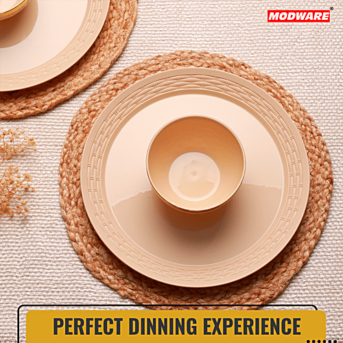 Buy Modware Plastic Round Plate & Bowl Set Gold Online at Best Price